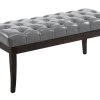 Banc Ramses Similicuir Antique Sombre , Gris/100 Cm