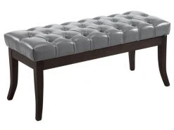 Banc Ramses Similicuir Antique Sombre , Gris/100 Cm