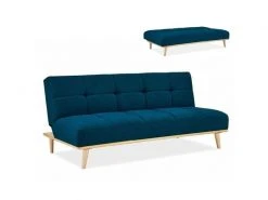 Meghan - Banquette Clic Clac Scandinave 3 Places Bleu
