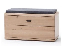 Banc / Banquette En Bois Coloris Chêne Sombre - L.90 X H.47 X P.38 Cm -pegane-