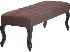 Banquette Brest En Tissu Avec Piètement Antique Sombre , Marron/150 Cm