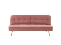 Banquette Aroma En Velours Vieux Rose 3 Places Convertible