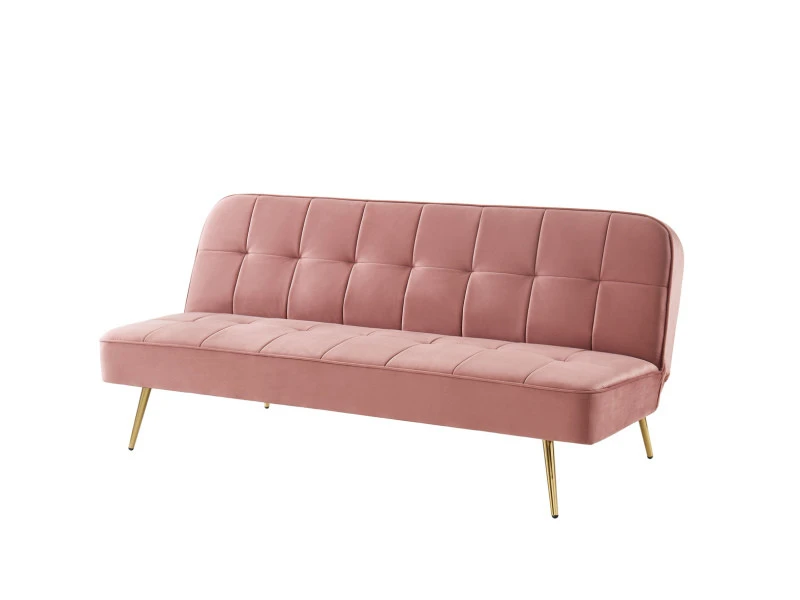 Banquette Aroma En Velours Vieux Rose 3 Places Convertible 7 Banquette Aroma En Velours Vieux Rose 3 Places Convertible – Image 5