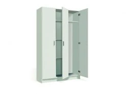 Armoire Multifonction Dmora Gaia Avec Trois Portes Et Quatre étagères Réglables, Couleur Blanche Brillante, Mesures 180 X 109 X 37 Cm