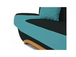Niyo - Canapé 3 Places Convertible En Tissu Noir Et Bleu -Banquette Soldes Magasin G CNF V41367769 F