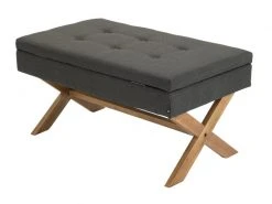 Banquette Namaro En Tissu Avec Espace De Rangement Pieds Bois De Caoutchouc , Gris Foncé/antique Clair 9 Banquette Namaro En Tissu Avec Espace De Rangement Pieds Bois De Caoutchouc , Gris Foncé/antique Clair -Banquette Soldes Magasin G CNF V97651463 E