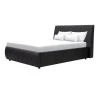 GPASPLUS Cloud Lit Adulte 160x200 Cm + Coffre De Rangement - Simili Noir - Sommier Inclus -Banquette Soldes Magasin G CNF W10926844 B