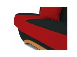 Niyo - Canapé 3 Places Convertible En Tissu Noir Et Rouge -Banquette Soldes Magasin G CNF W48679389 F