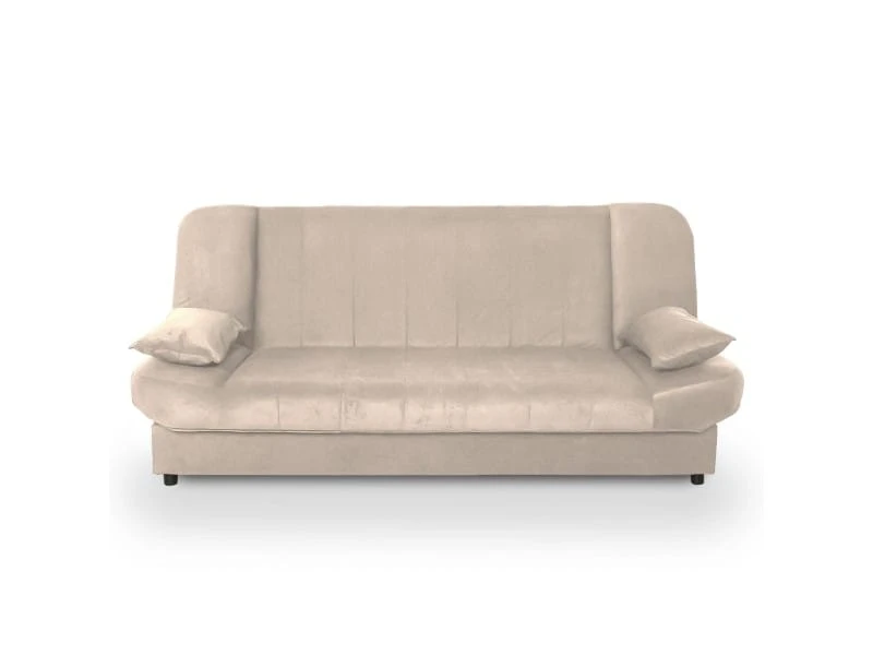 Maddy - Banquette Clic Clac Convertible En Tissu Beige 4 Maddy - Banquette Clic Clac Convertible En Tissu Beige – Image 2