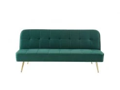 Banquette Aroma En Velours Vert 3 Places Convertible