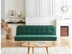 Banquette Aroma En Velours Vert 3 Places Convertible -Banquette Soldes Magasin G CNF X15268242 F