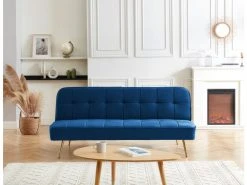 Banquette Aroma En Velours Bleu 3 Places Convertible -Banquette Soldes Magasin G CNF X50241857 F