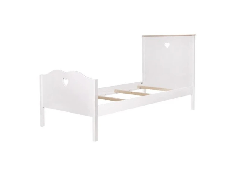 GPASPLUS Haro Lit Enfant - Mdf Et Pin Massif - Decor Chene Et Laque Blanc - Sommier Inclus - 90 X 190 Cm 5 GPASPLUS Haro Lit Enfant - Mdf Et Pin Massif - Decor Chene Et Laque Blanc - Sommier Inclus - 90 X 190 Cm – Image 3