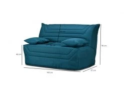 Banquette Lit Bz 140x190 Cm En Tissu Bleu Et Matelas 12 Cm - Cyriac -Banquette Soldes Magasin G CNF Y23189629 R
