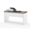 Banc Avec 2 Tiroirs Coloris Laqué Blanc Mat - L91 X H48 X P38 Cm -pegane-