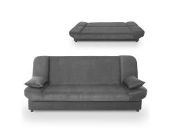 Maddy - Banquette Clic Clac Convertible En Tissu Gris