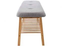 Banquette Marne En Tissu Avec Pieds Carrés En Bois De Bambou , Gris/150 Cm -Banquette Soldes Magasin G CNF Z46749666 D